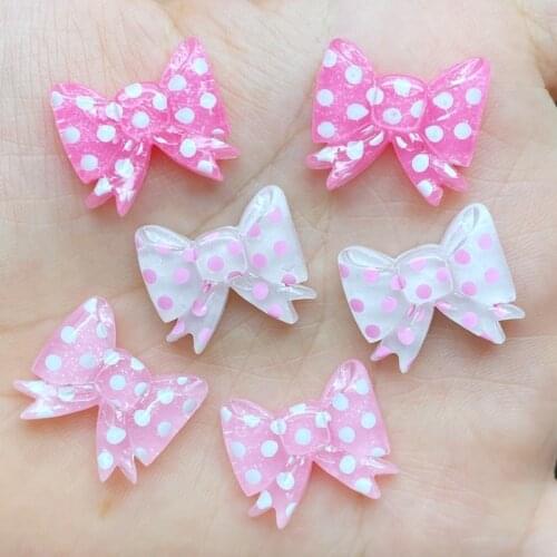 20Pcs Resin Lovely Mixed Mini Bow Flatback Cabochon Scrapbook Kawaii DIY Embellishments Accessories L24