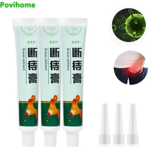 3pcs Anal Fissure Treatment Hemorrhoid Ointment Chinese Healthy Cream For Internal External Mixed Pain Relief Health Care P1187