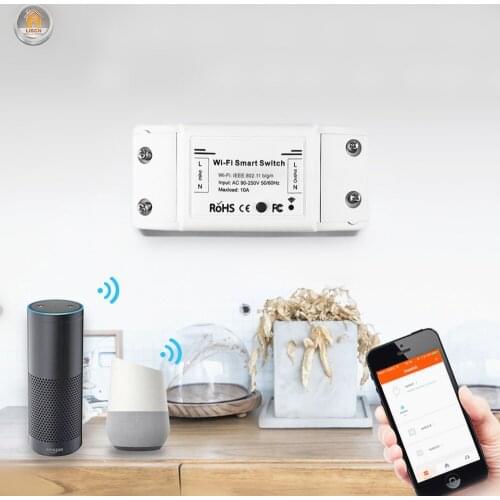 3PCS DIY Wifi Smart Switch Light Power Controller Intelligent Smart Home Wifi Switch With Alexa Google Home Automation Module