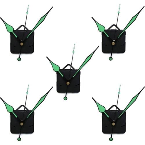 5 Sets ,Mute Quartz Clock Movement Kit DIY Wall Clock Movement DIY Home Decoration Clock Core Luminous Clock Hand