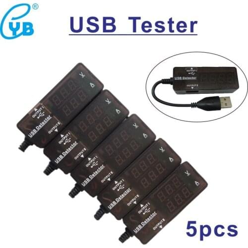 5pcs/set USB tester dc digital voltmeter amperimetro voltage current meter ammeter detector power bank charger indicator LED 3.0
