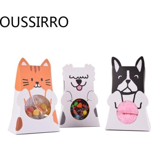 5PC SKawai Pets Gift Box Candy Folding Paper Packaging Box Wedding Candy Boxs DessertBaking Package Bag Snacks West Point Boxes