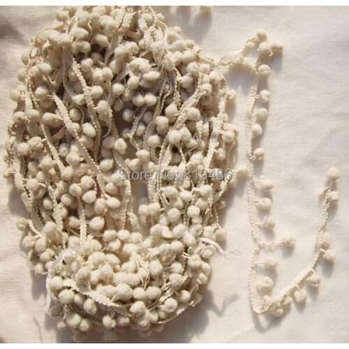 5Yards/Lot Light Grey color cute PomPom fringe trim draper ball Accessories sew 0.8" ball