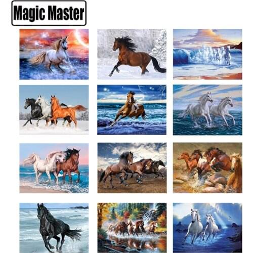 Diamond Painting Horse Full Square Diamond Embroidery Animals Mosaic Rhinestone Home Decoration