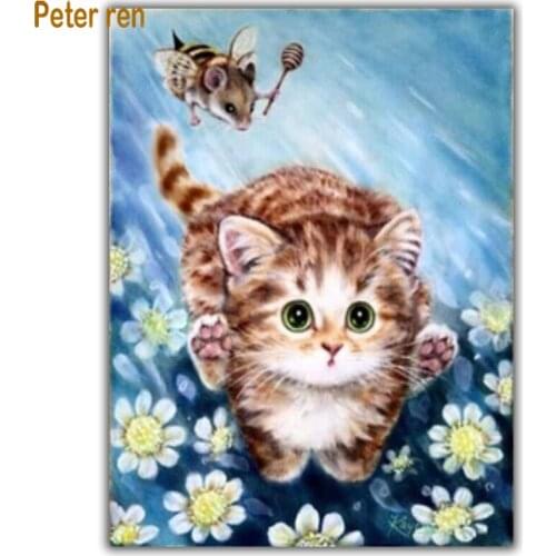 Diy diamond painting cat cross stitch flower Diamond embroidery animal 5d Square/Round diamond bedroom restaurant "Wing mouse"