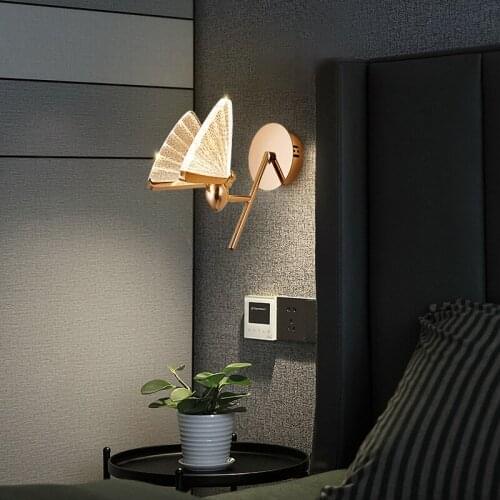 Butterfly LED Wall Light Modern Simple Sconce Decoration For Living Room Aisle Wall Lamp Bedroom Bedside Light Veranda