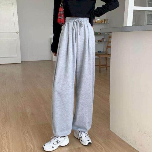 Sweatpants Women Baggy Pants Women Gray Spring Wide Leg Sweat Pant New High-Waisted Straight Loose And Thin Wide-Legged Casual