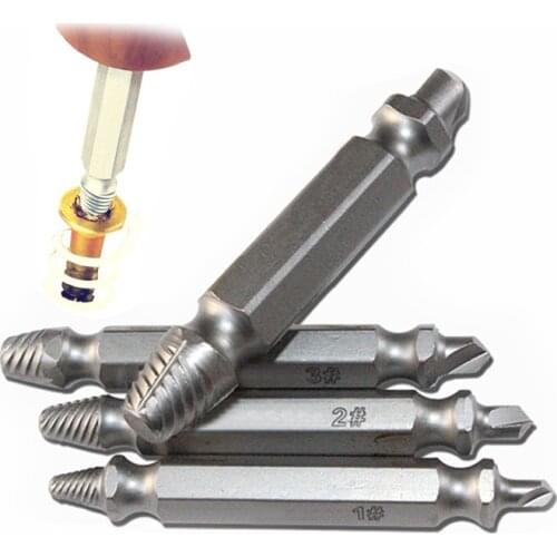 Hss steel steel speed out broken damaged screw extractor 4pcs double side screw extractor drill bits set bolt stud accessories