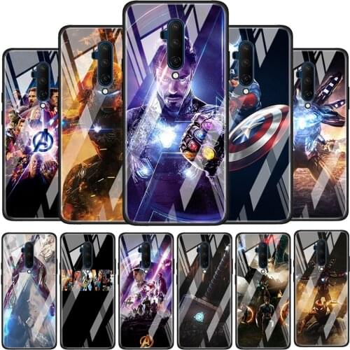 Iron Man Marvel Avengers Tempered Glass Cover For OnePlus 9 R 8T 8 Nord Z 7 7T Pro 5G Silicone Phone Case Coque Shell