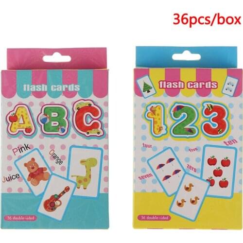 36Pcs Baby Learning Cards Infant Kids Letter Number Flash Cards Kindergarten Literacy Game Montessori Toy Puzzle Educational Toy