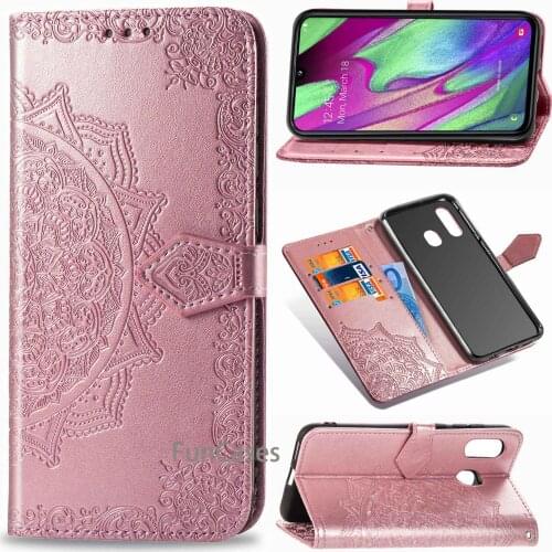 For Samsung Galaxy A40 Flip Leather Wallet Case Card Holder Phone Coque Black Book Cover For Samsung Galaxy A40 bags on a40 a 40