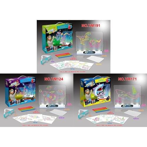 FBIL-3D ic Drawing Board Sketchpad Tablet Light Effects Puzzle Board Creative Kids Gifts LED Lights Glow DIY Art Toys