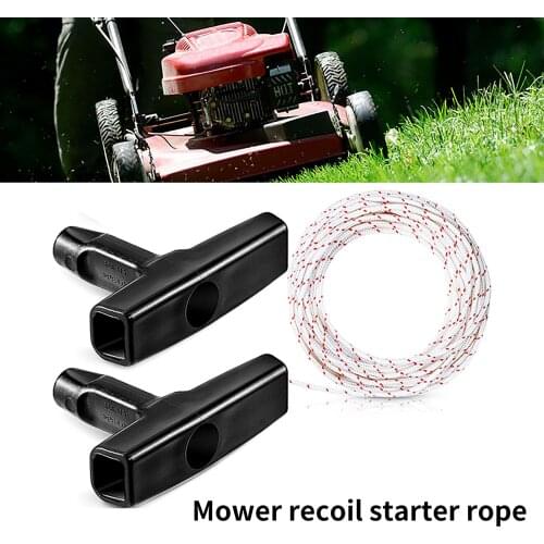 Lawn Mower Recoil Starter Tools Replacement Puller Rope 10M Length with 3MM Diameter 3 Handle Grips