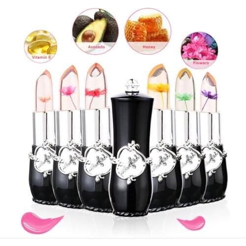 Jelly Flower Lipstick Temperature Change Shade Lasting Waterproof Color Change Lip Makeup Moisturizing Maquillaje