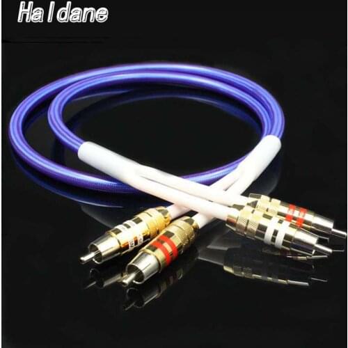 Haladne HiFi Audio Video DIY Copper 4 core Silver Plated Audio RCA to RCA HI-end Audio Shield Cable