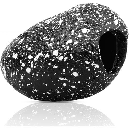 Stone Aquarium Fish Tank Pond Ornament Decoration Shrimp Breeding Rock Cave Ceramic Stones Rock With 2 Holes #20