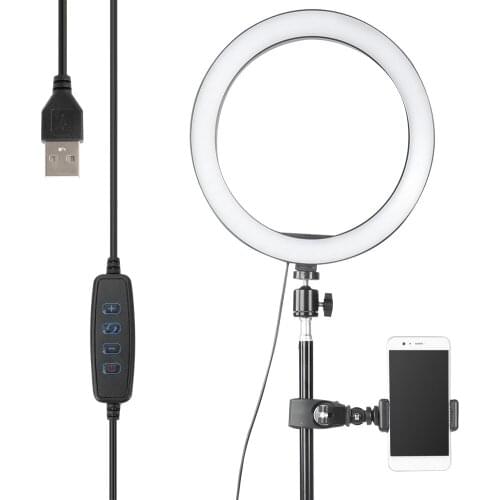 10 Inch LED Selfie Ring Camera Fill Light Photography Led RingLight with 1.2m Tripod Stand Phone Clip For Makeup Live Video