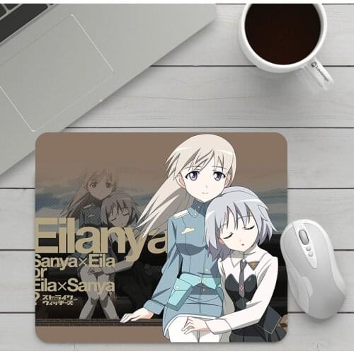 Small Cartoon Mousepad With Cartoon Pattern of Strike Witch Mouse Pad Gamer Rug Gaming Desk Mat Computer Accessories Stitch