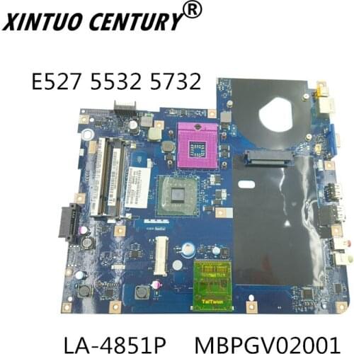 MBPGV02001 LA-4851P Acer aspire E527 5532 5732 Laptop anakart KAWF0 GL40 DDR2 ücretsiz cpu