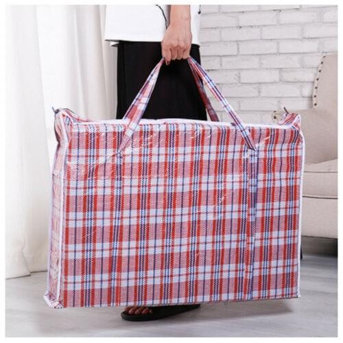 Reusable Plastic Jumbo Laundry Zipped Large Strong Shopping Home Storage Bag Strong Woven Plastic PVC Bags