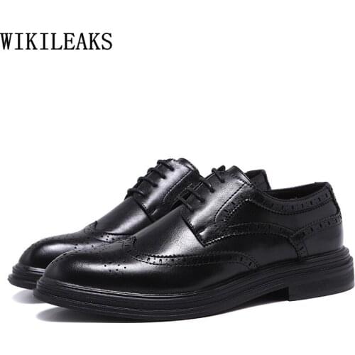 Wedding Dress Office 2021 Men Dress Shoes Leather Oxford Shoes for Men Coiffeur Italian Brogue Shoes Men Business Suit Chaussure