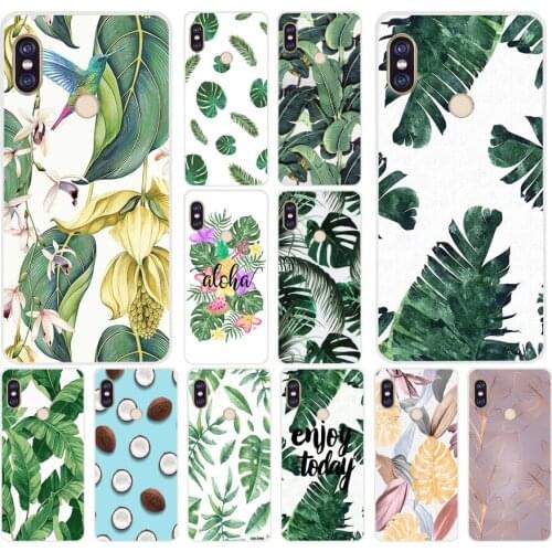 06AS Green Leaf Soft Silicone Tpu Cover phone Case for Xiaomi Redmi 5A 5 Plus 7 Note 5 5A 7 7A Pro