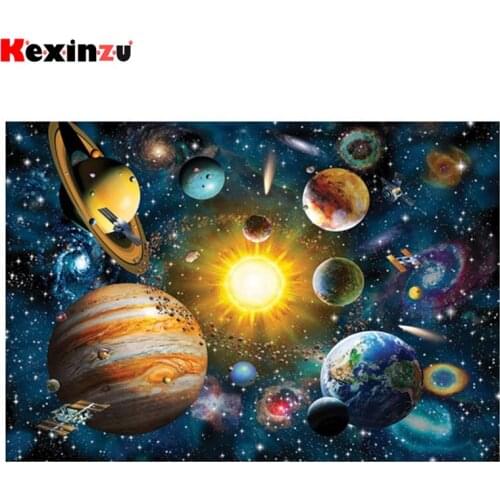 Kexinzu 5d Full DIY Square Round Diamond Painting Cross Stitch Kit Space Planet 3d Embroidery Mosaic Resin Home Decor Gift X5