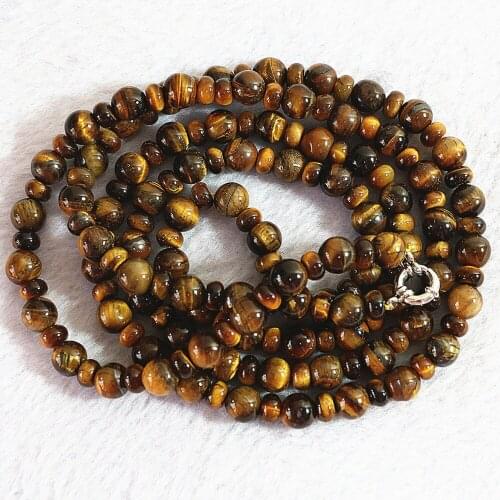 Newly tiger stone 10mm fashion round beads with 5x8mm abacus beads diy necklace making 50"B726