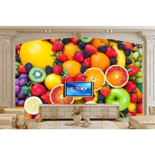 Custom all kinds of fruits food wallpaper papel de parede,coffee shop restaurant dining room sofa tv wall kitchen wallpaper