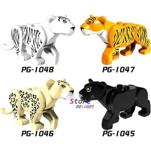 Single Black Leopard White Tiger Black Erik Kill building blocks toys for children