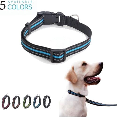 Reflective Pet Collar Dog Neck Ring Adjustable Nylon Comfortable Durable Small Medium Large Dog Supplies Collar Perro