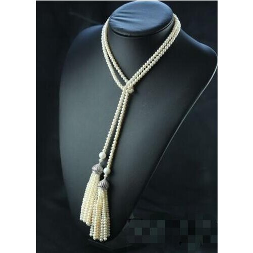 46'' 5-6mm white rondelle freshwater pearls necklace>free shipping