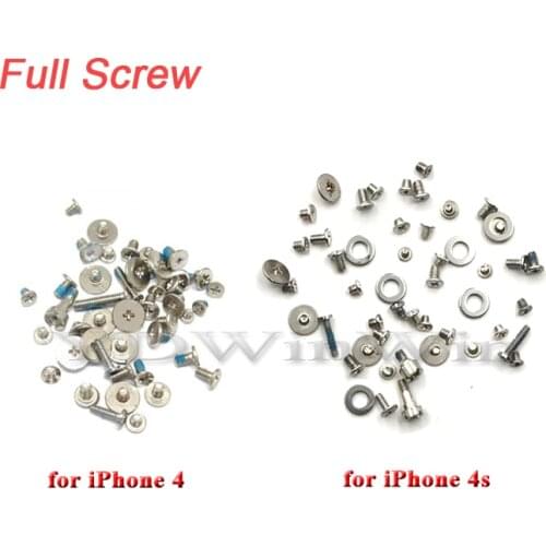 5set Full Screw Set for iPhone 4 4S Complete screw kit with 2 Bottom Screws Repair Bolts Parts