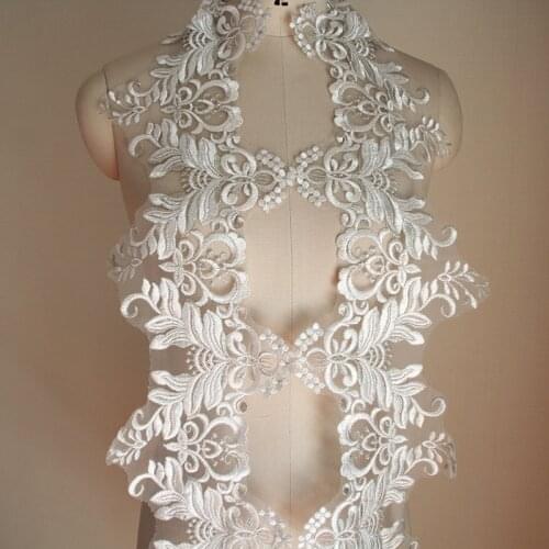 Silver embroidery dress belt wedding dress DIY lace retro European style Accessories