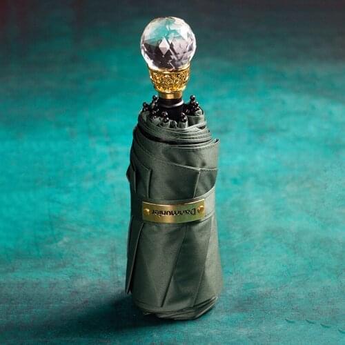 Luxury Sceptre Handle Umbrella Sun UV Protection Mini Folding Umbrellas Rain Women 8K Windproof Men Umbrella Parasol Outdoor