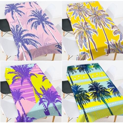Color coconut tree table cover cloth wedding table cover red table cloth embroidered tablecloth Tablecloth for table Tablecloth