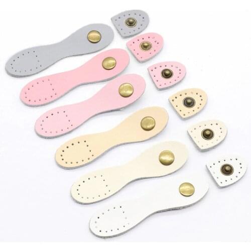 Bag Hasp Split Leather Bag Buckle Button Handmade Wallet Card Pack Buckle with Holes for DIY Handbag Accessories