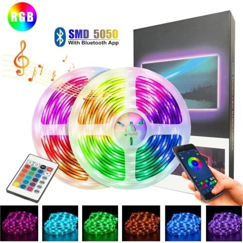 LED Strip Light 5050 DC5V RGB Retail Package Flexible Ribbon Decoration Lamp Tape Bluetooth Remote Control Luminous Decor String