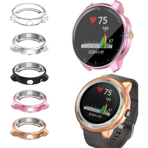 TPU Soft Edge Glass Screen Protector Case Shell Frame For Garmin Vivoactive 3 Music Vivoactive3 Element/Trainer Protective Cover