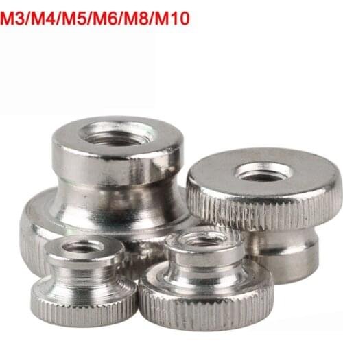 Carbon Steel Ni-plated/Zinc Platied Knurled Thumb Nuts Thin/High Head Types Hand Grip Knobs Nut M3~M10
