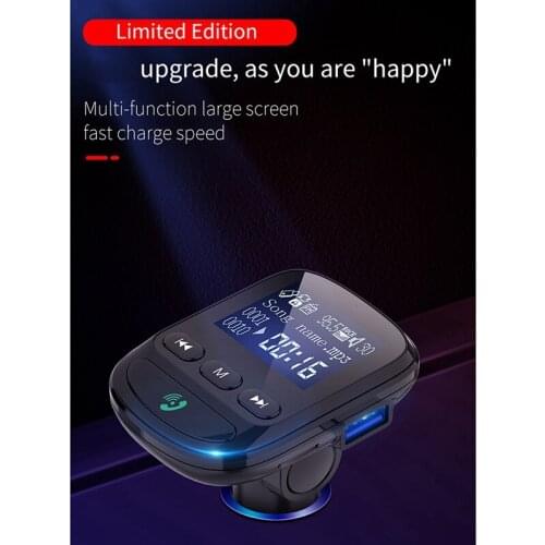 Universal Car Bluetooth 5.0 FM Transmitter Car MP3 Player USB Quick Charge 3.0 Fast Charging