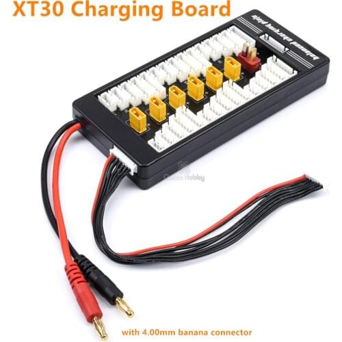 XT30 1S 2S 3S 1-3S LiPo Parallel Charging Board with 4.00mm Banana Connector Charge Balance Board for RC Quadcopter