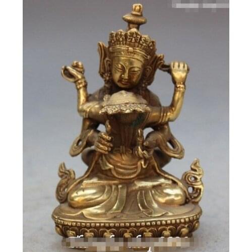 YM 308 Tibet Buddhism Mandkesvara Double xiufo Happy Buddha Hold Faqi Statue