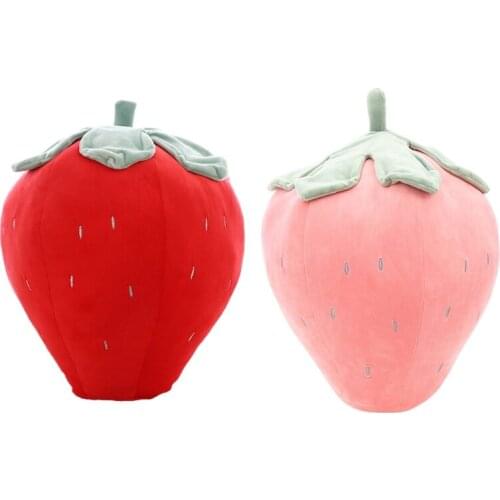 10 inch Cartoon Plush Strawberry Pillow Cute Fruit Stuffed Doll Sofa Cushion Sleeping Toys