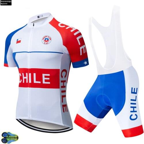 2019 TEAM CHILE PRO Cycling Jersey 12D Gel Bike Shorts Suit MTB Ropa Ciclismo Mens Summer Bicycling Maillot Culotte Clothing