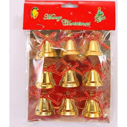 36pcs/lot Christmas Tree Small Pendant Bell Christmas Scene Layout Supplies Christmas Decoration Bells