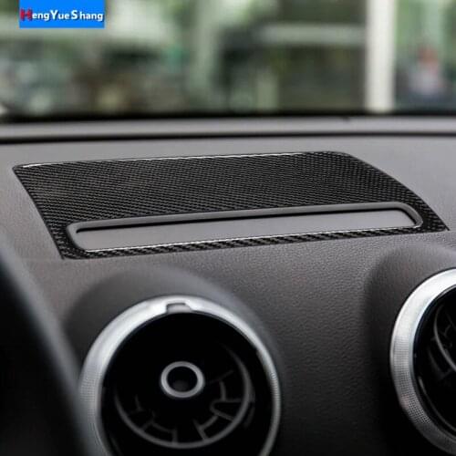 Carbon Fiber Car Interior Accessories Central Control Panel Car Sticker Styling Cover Trim Stickers For Audi A3 S3 2014-2019
