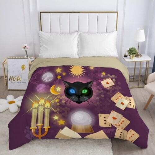 Astrology Witchcraft Duvet cover Quilt/Blanket/Comfortable Case Queen King Bedding 140x200 240x220 for Home Cat