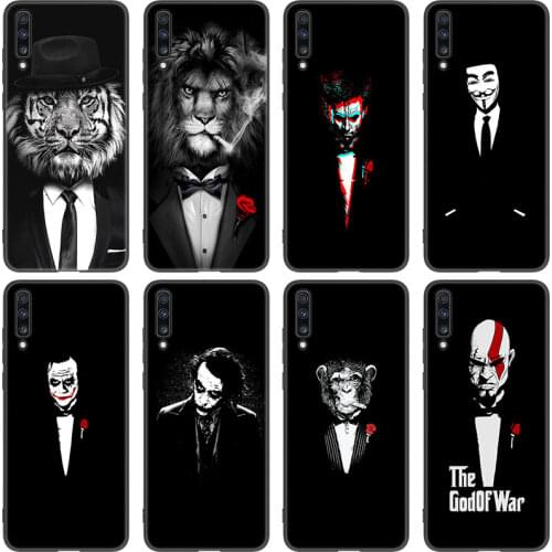 Man Suit Shirt Tie Case For Samsung Galaxy A01 Core A03S A10 A20E A21 A30 A40 A42 A82 A90 A6 A7 A9 A8 Plus 2018 A5 2017 Cover