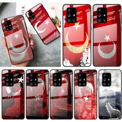 Tempered Glass Cover Turkey Turkish Flag For Samsung Galaxy A91 A81 A72 A71 A52 A51 A41 A31 A21S A11 A01 Phone Case